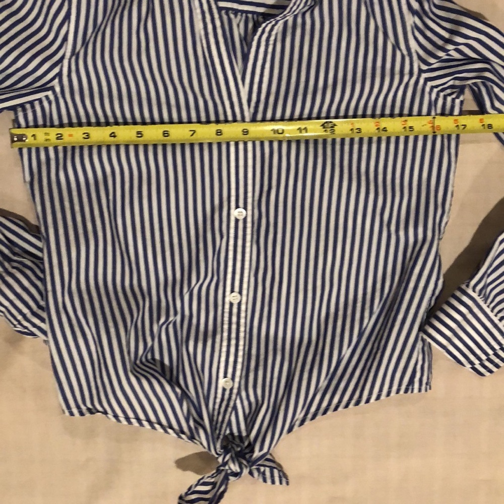 Vineyard Vines Striped Tie-Front Blouse Size 00 - Picture 3 of 6